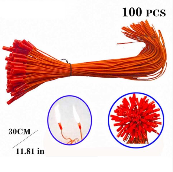 100pcs/lot 11.81" copper remote firework firing system connect wire orange line